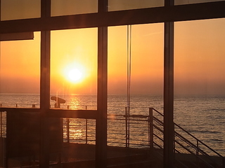 滑川光彩から眺める富山湾の夕日サンセット風景.JPG